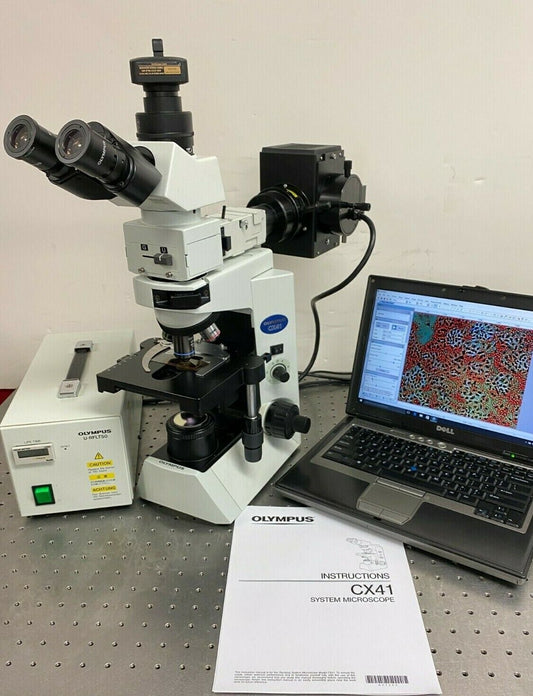 Olympus CX41 RF  Fluorescence Microscope W 10MP Camera + RFL-2