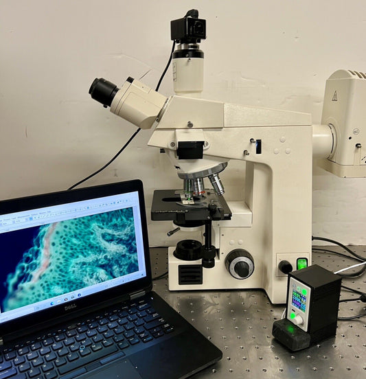Zeiss AxioSkop 20 Universal LED Fluorescence Microscope CAM + Laptop